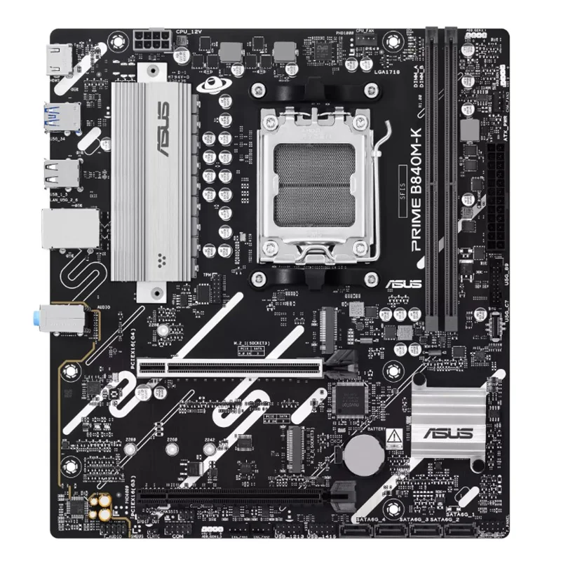 ASUS PRIME B840M-K DDR5 8000MHZ 1XHDMI 2XM.2 USB MATX AM5 (AMD AM5 9000/8000/7000 SERİLERİ İLE UYUMLU)