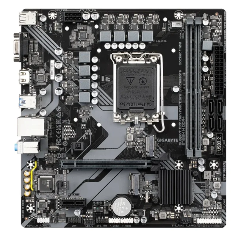GIGABYTE B760M-H DDR4 3200MHZ 1XVGA 1XHDMI 1XM.2 USB 3.2 MATX 1700P (12. / 13. VE 14. NESİL İŞLEMCİ UYUMLU)