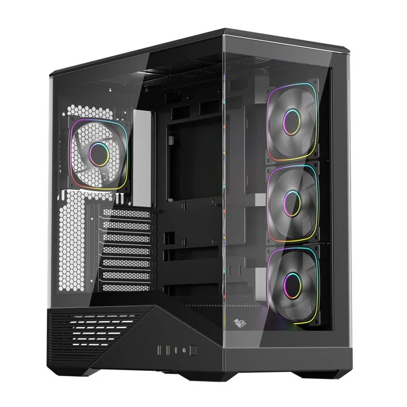 1ST PLAYER GM7 BTF SİYAH ARGB 4X12CM FAN TEMPERLİ CAM USB 3.0 TYPE-C ATX KASA