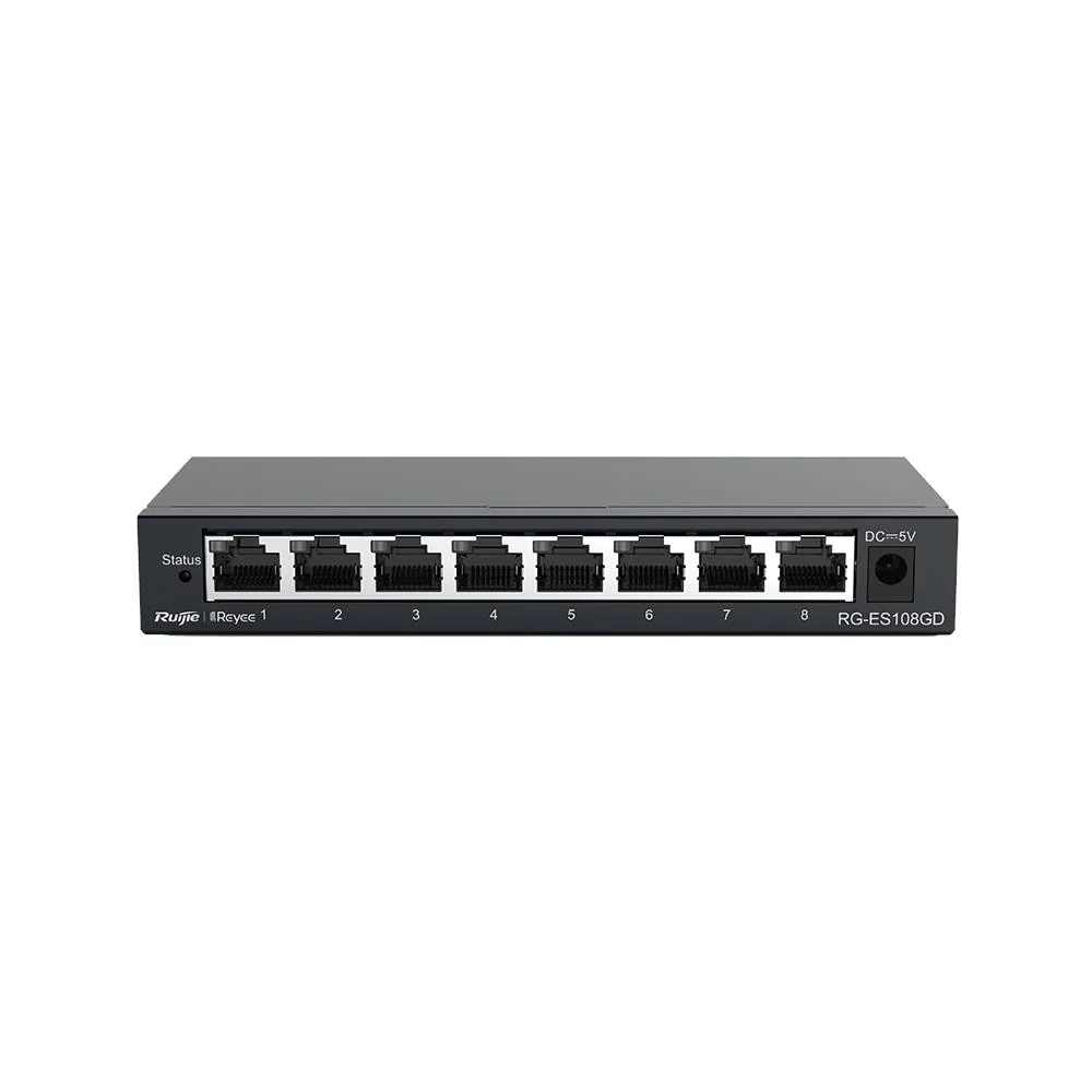 RUIJIE REYEE RG-ES108GD 8 PORT GIGABIT TAK ÇALIŞTIR METAL KASA SWITCH
