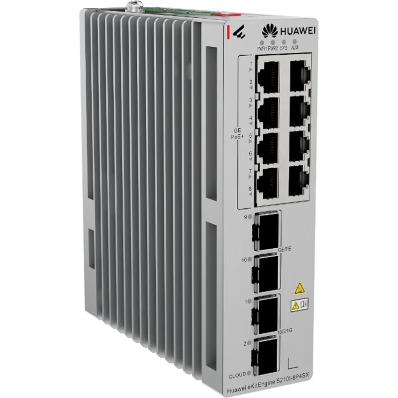 HUAWEI EKITENGINE S210I-8P4SX 8 PORT GIGABIT+2X2.5GB 2X10G SFP+ CLOUD YÖNETİLEBİLİR L2+ ENDÜSTRİYEL 240W POE SWITCH