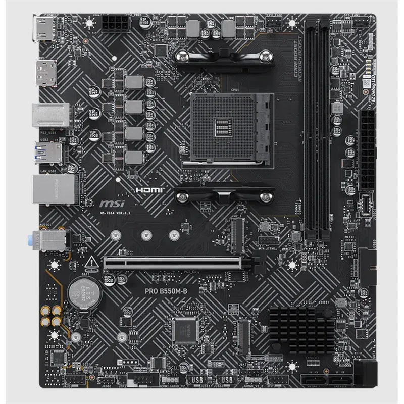 MSI PRO B550M-B DDR4 4600MHZ 1XHDMI 2XM.2 MATX AM4 (AMD AM4 5000/5000G/4000G/3000/3000G SERİLERİ İLE UYUMLU)