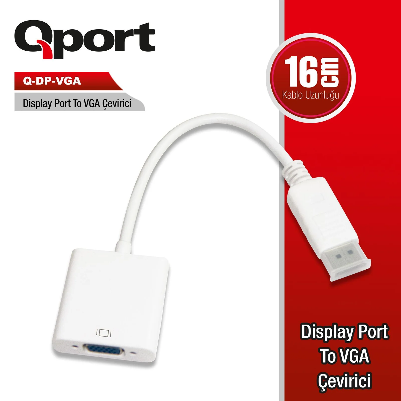 QPORT Q-DP-VGA DV DISPLAY PORT TO VGA DÖNÜŞTÜRÜCÜ
