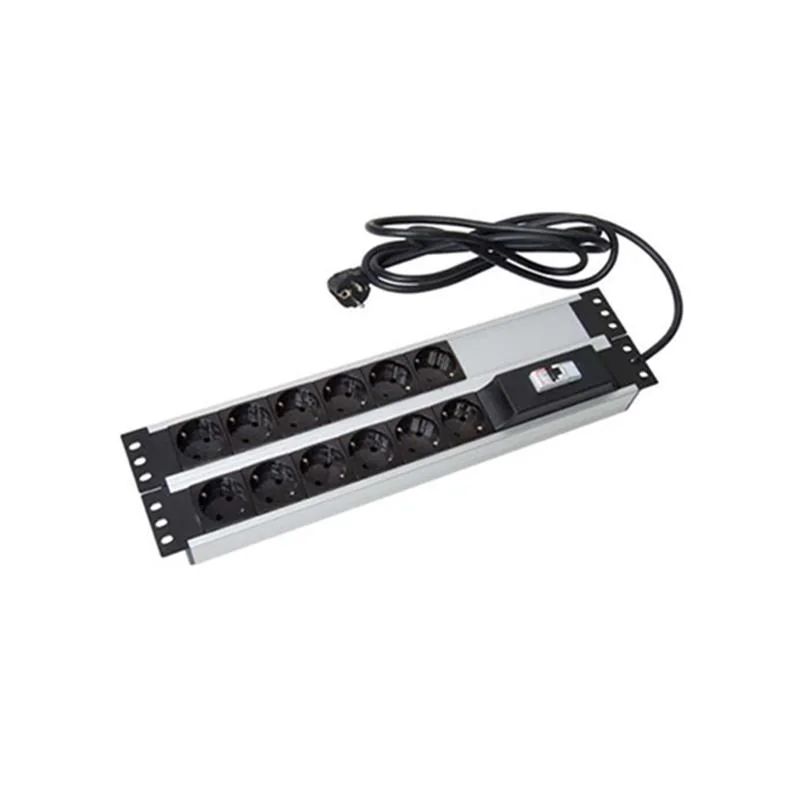 URANIUM 19" 2U 9 LU SIGORTALI ALUMINYUM RACKMOUNT GRUP PRİZ PDU