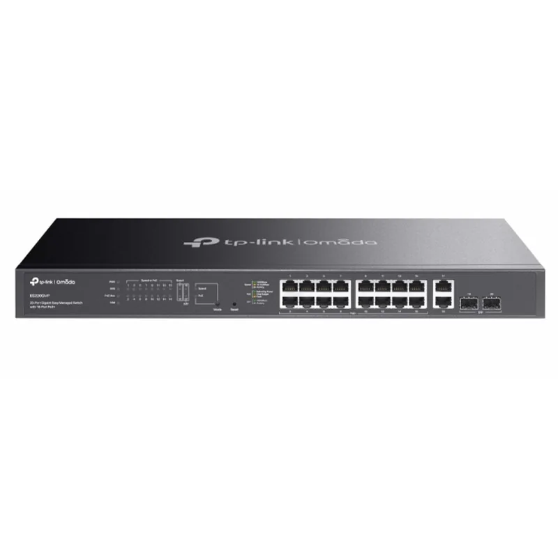 TP-LINK OMADA ES220GMP 16 PORT GIGABIT + 2XGB SFP+2XGB RJ45 UPLINK CLOUD YÖNETİLEBİLİR 250W POE RACKMOUNT SWITCH