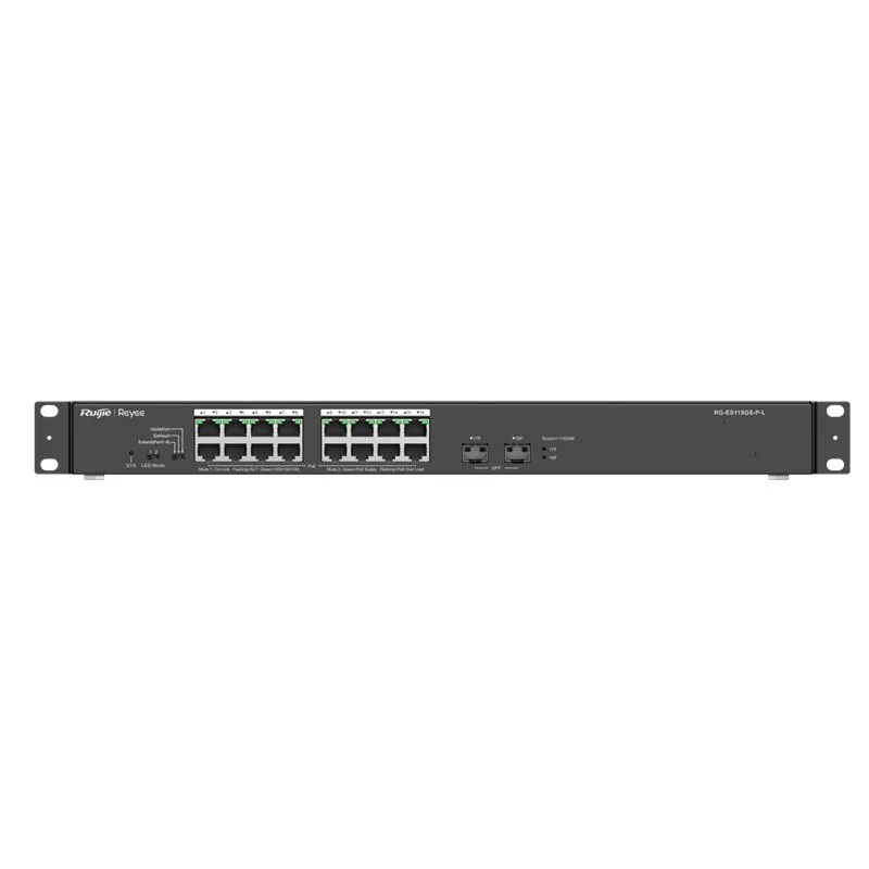 RUIJIE REYEE RG-ES118GS-P-L 16 PORT GIGABIT + 2 PORT 1GB SFP 247W POE RACKMOUNT SWITCH